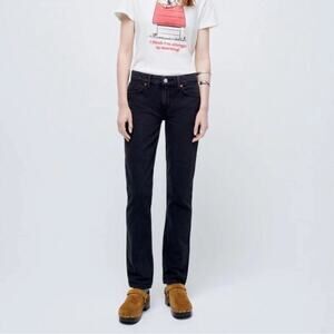 NWT re/done 70s Low Rise Straight Jeans sz 31 Washed Black Rigid Denim msrp $275